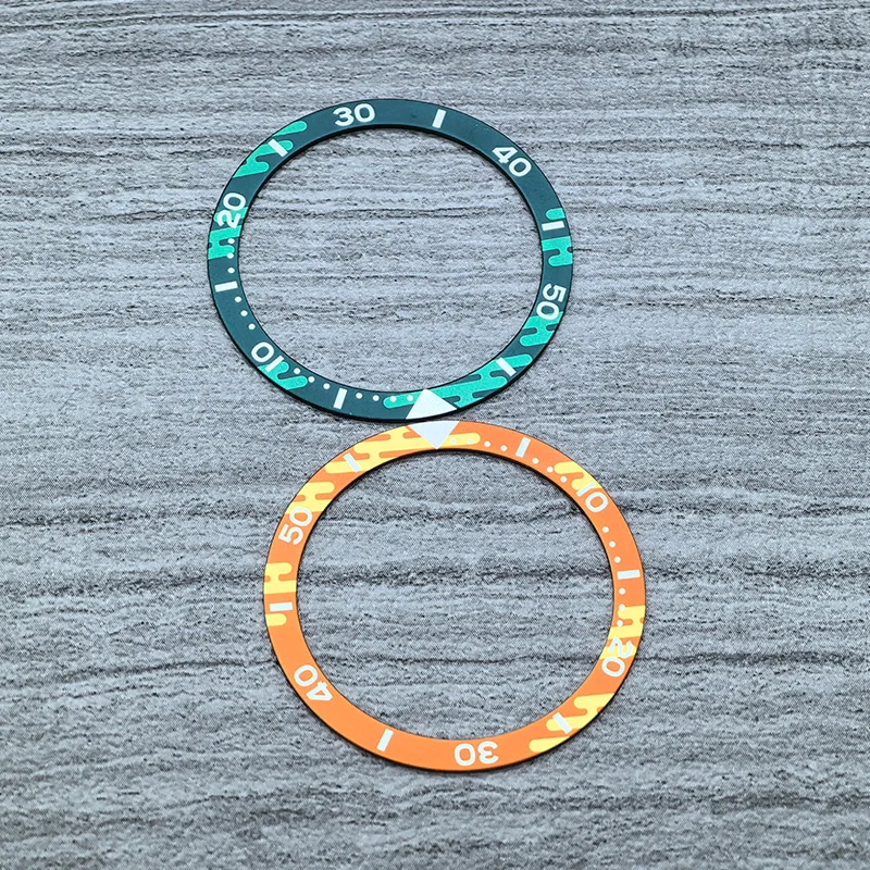 39 mm x 32 mm flacher Aluminium-Lünetteneinsatz, passend für SKX 6105 6309 Turtle Uhrengehäuse NH35 NH36 Gehäuse, Uhrenlünettenring, Ersatzteile – Detail 5