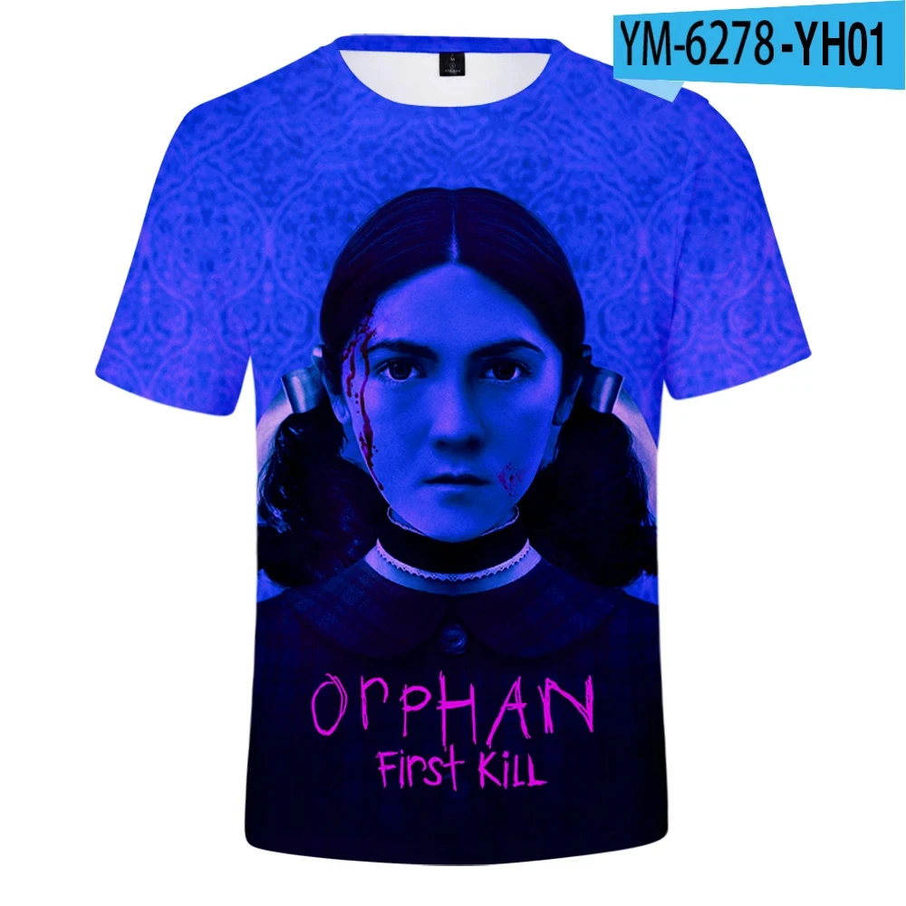 thumbnail image 1 of Horror Movie Orphan First Kill 3d Print Unisex Harajuku O-neck Tshirt Casual Short Sleeve T-shirt Top Summer Man clothing, 1 of 5