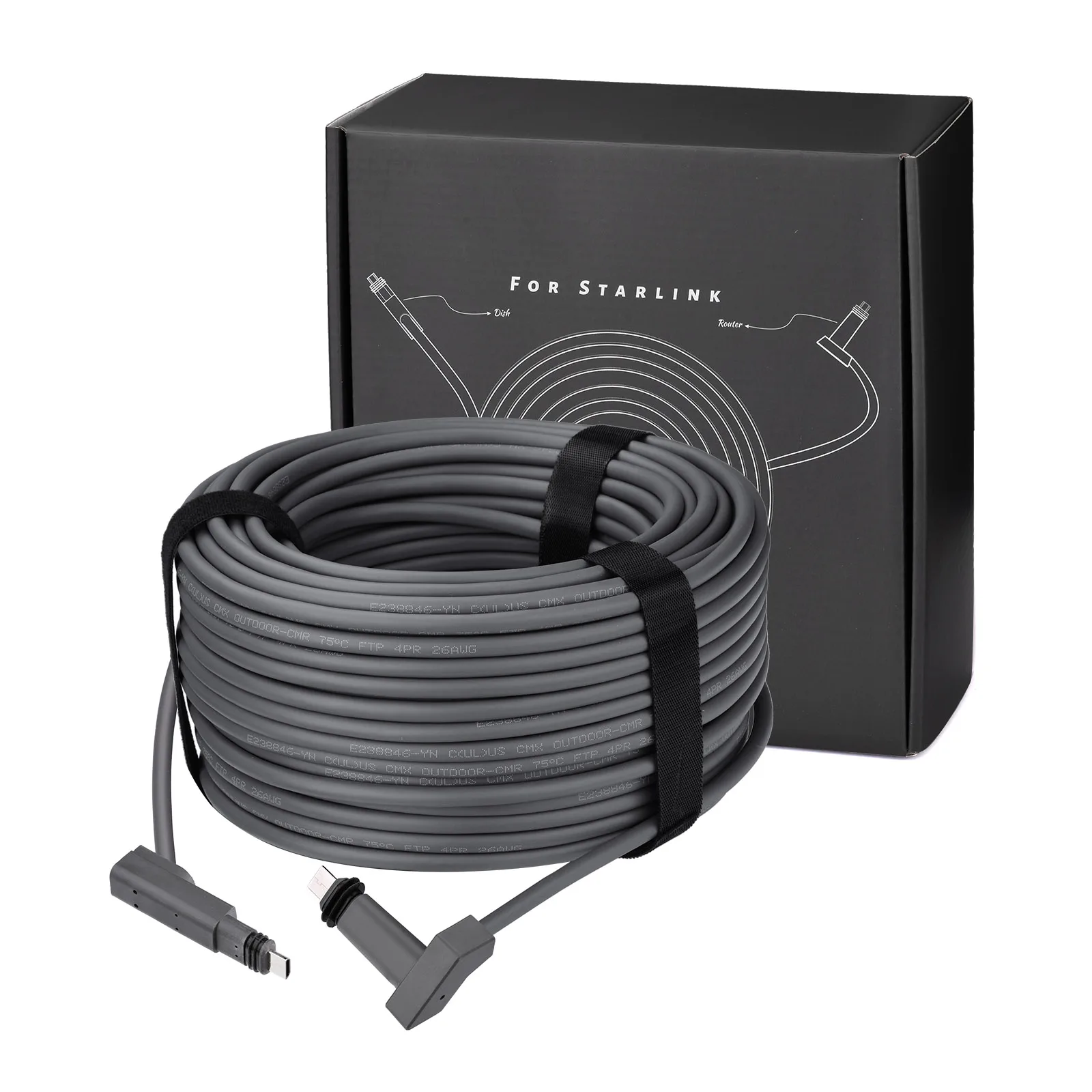 Superbat 150ft Indoor/Outdoor Star Chain Transmission Line Male to Female for Starlink Rectangular Satellite V2 Cable