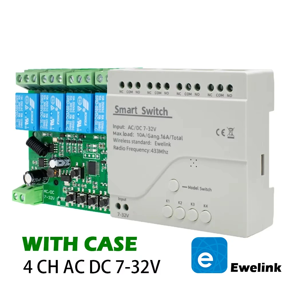 Smart Relay Wireless Switch with 4-Way Control and App Connectivity