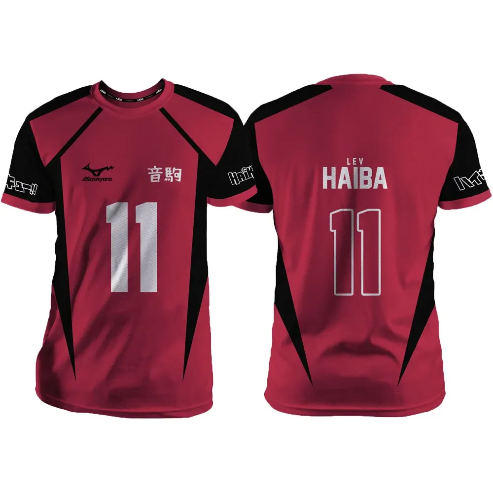 thumbnail image 1 of Haikyuu Nekoma Red Cartoon Anime Cosplay Camiseta de manga corta de verano para hombre Camiseta para adultos 2024 Nueva camiseta casual de moda para hombre, 1 of 5