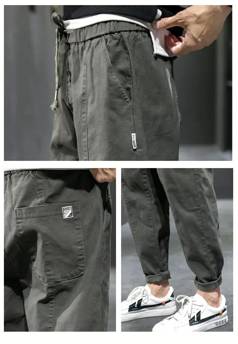Spring Autumn New Fashion HarajukuY2K Solid Cotton Pants Man - Uniqwear
