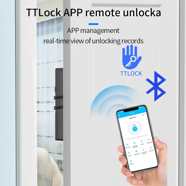 TTLOCK Smart Lock APP Keyless Keypad Kits with Remote Control Unlock Invisible Electric Bolt Wooden Door Conceal Motor Lock Kit 3