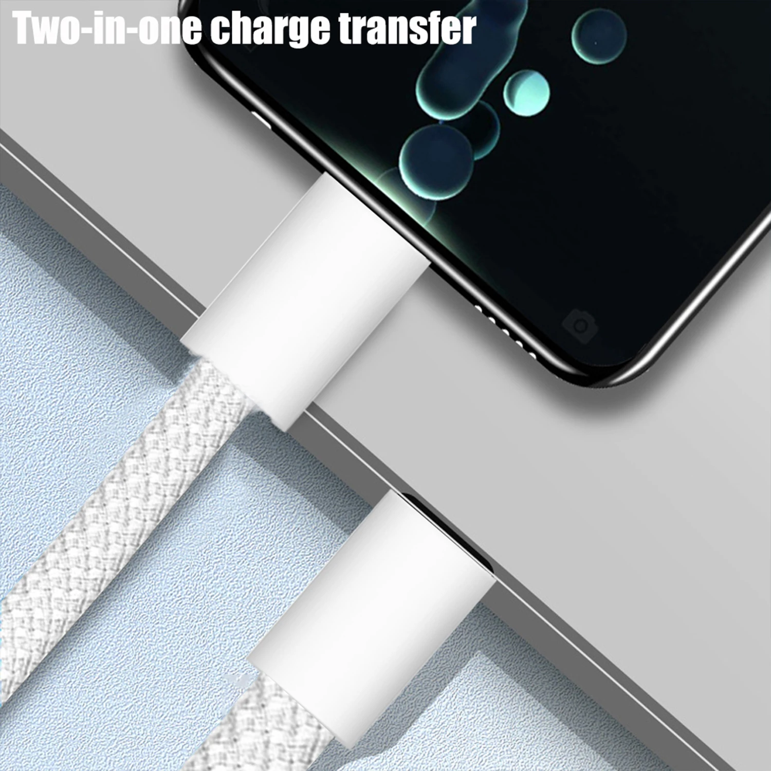 USB C To Type-C Fast Charging Cables 100W Nylon Braided Data Line for iPhone 17 16 15 Samsung Xiaomi Dual Type C Charger Wire