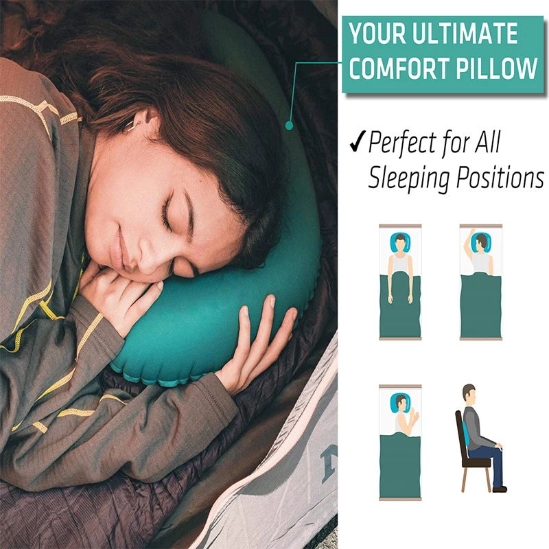 Outdoor Camping Portable Inflatable Pillow The Wild Waterproof Sun Protection Air Pillow Comfortable And Durable Hiking
