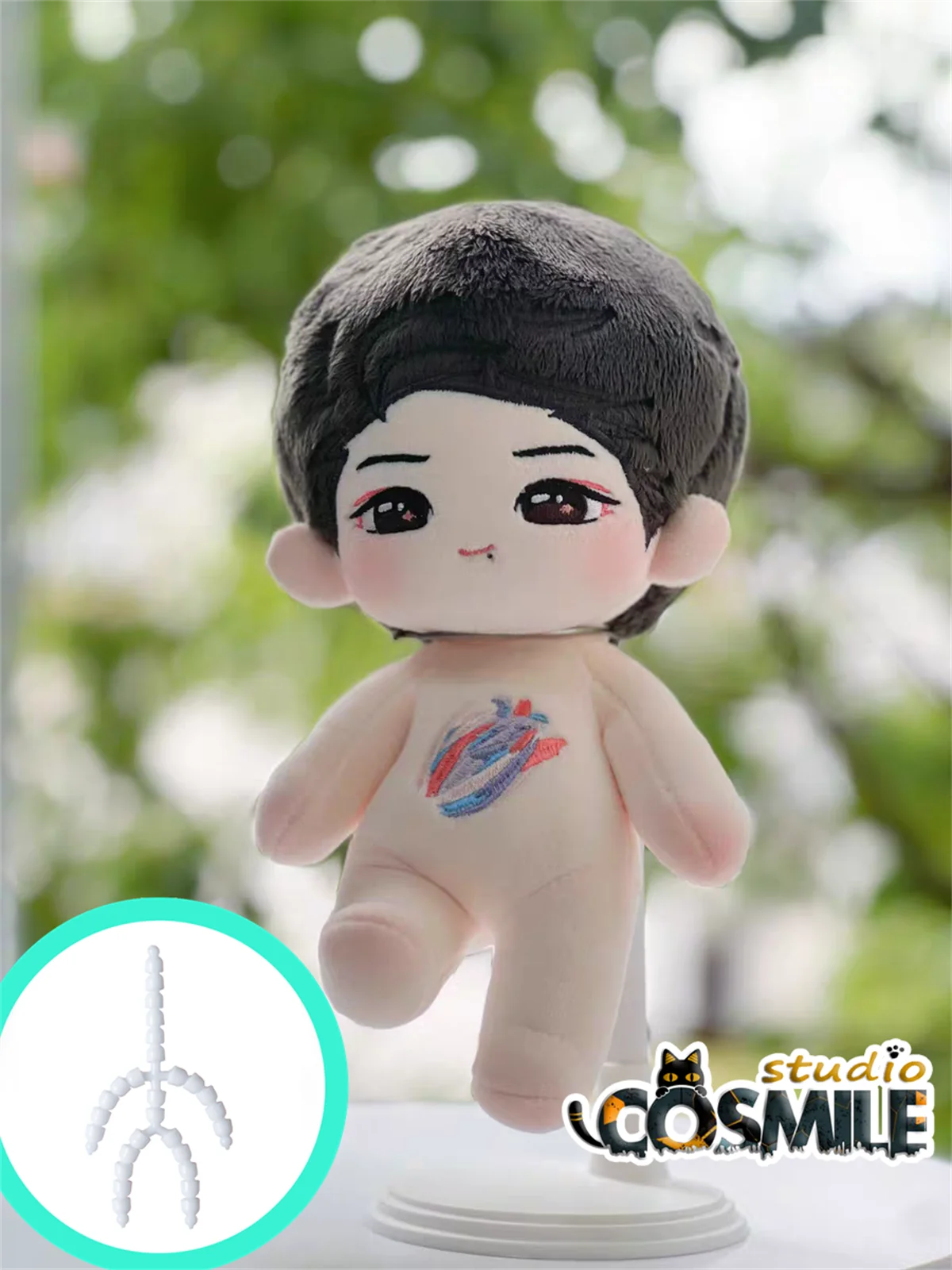 곱슬머리 이보 샤오잔 더 언테이드 스타 아이돌 쿨 가이 BJYX 봉제 인형 20cm 플러시 인형 바디 GG 11월
