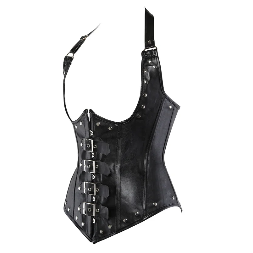 Corset Tops For Women Steampunk Faux Leather Corsets Steel Bone Waist Corset Steam Punk Corsets Leather Underbust Corset