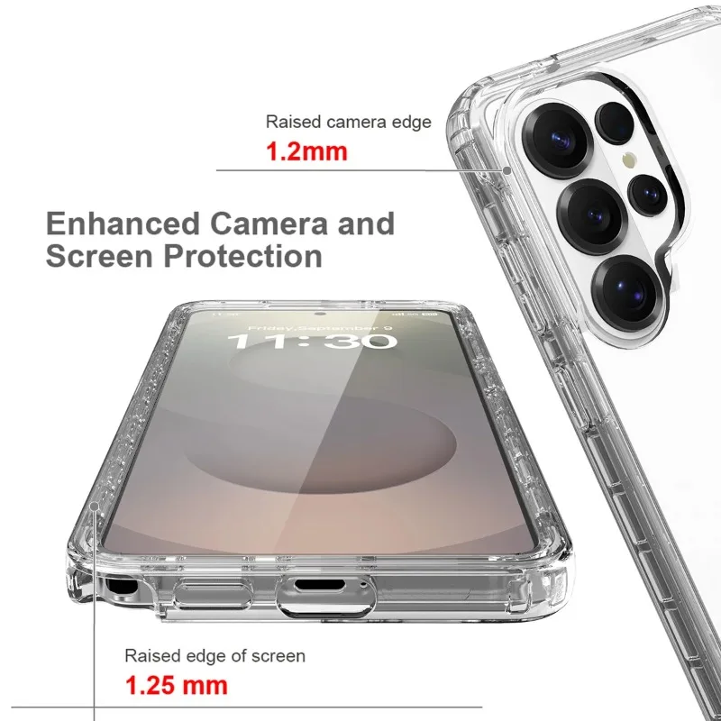 Ultra 360° Full Body Transparent Shockproof Protective Case with Double-Sided Clear Cover and Bumper
