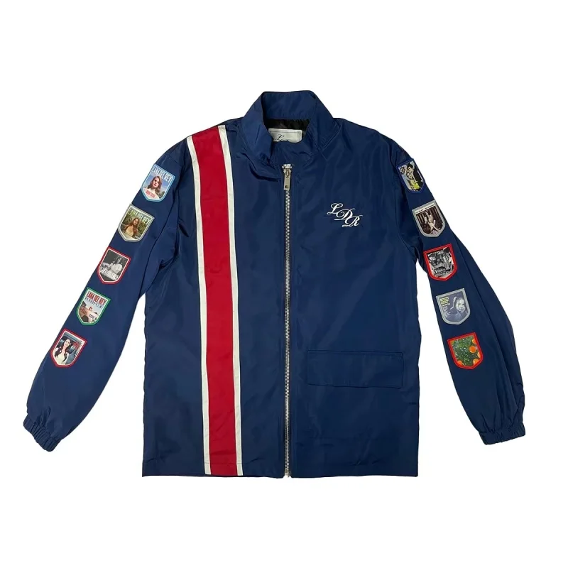 2024 New Commemorative Lana Del Rey Racing Jacket Navy Blue Men's Women's Jacket Embroidery Patch Lana Del Rey T-Shirt Clothing