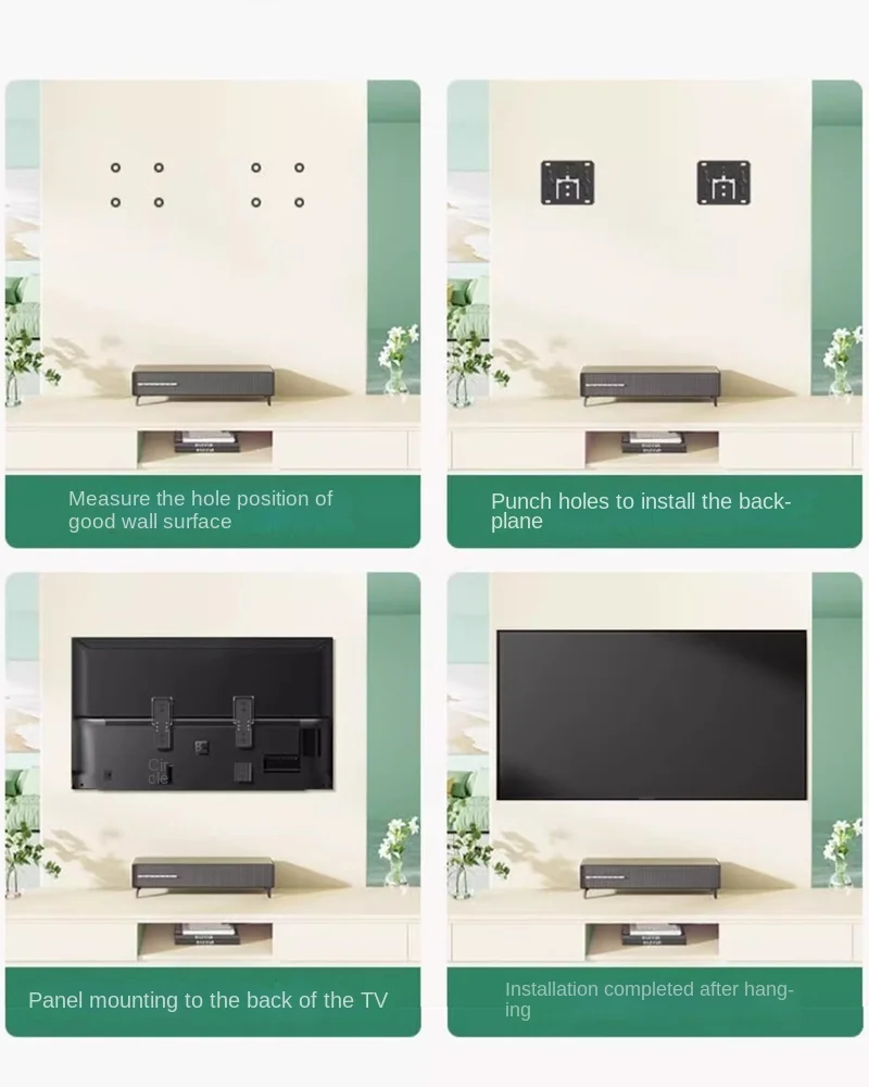Ultra thin art wallpaper TV Stand For 40-100inch LCD TV Wall Mount Bracket Large