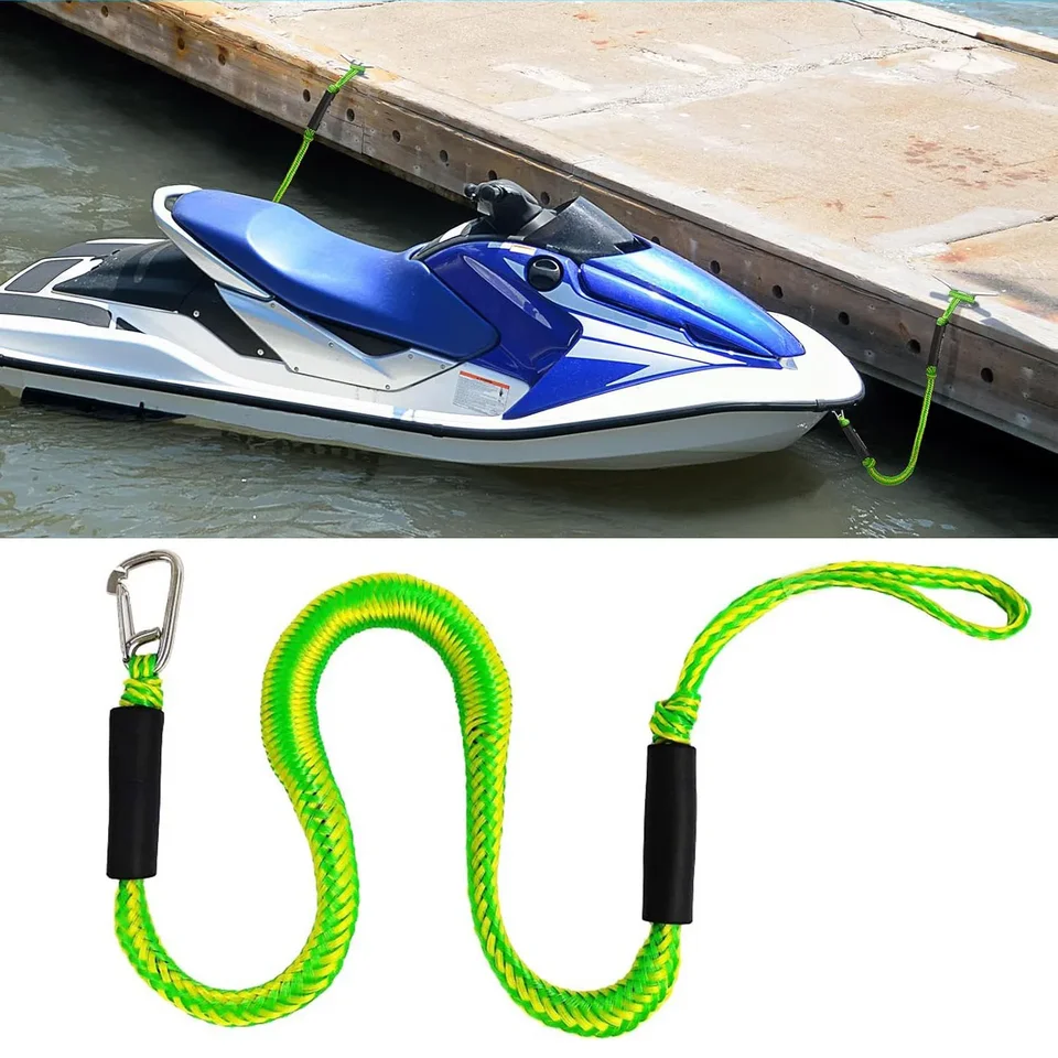 Corda Di Ormeggio Elastica Con Ganci | Linea Bungee Per Barche, Kayak, Moto D'Acqua | Resistente All'Acqua E UV - Foto 5
