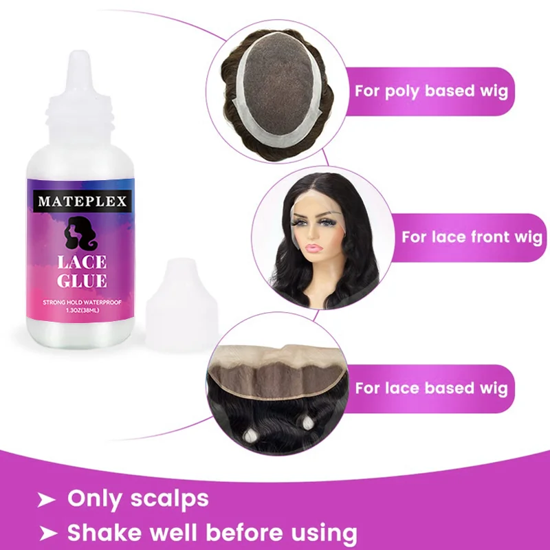 Wig Glue Waterproof Lace Glue Strong Hold Wig Adhesive For Toupee Frontal Professional For Lace Front Wigs Adhesive Remover wig glue,wig glue remover