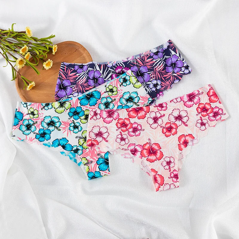 BZEL Floral Printed Women's Panties Seamless Female Underwear Sweet