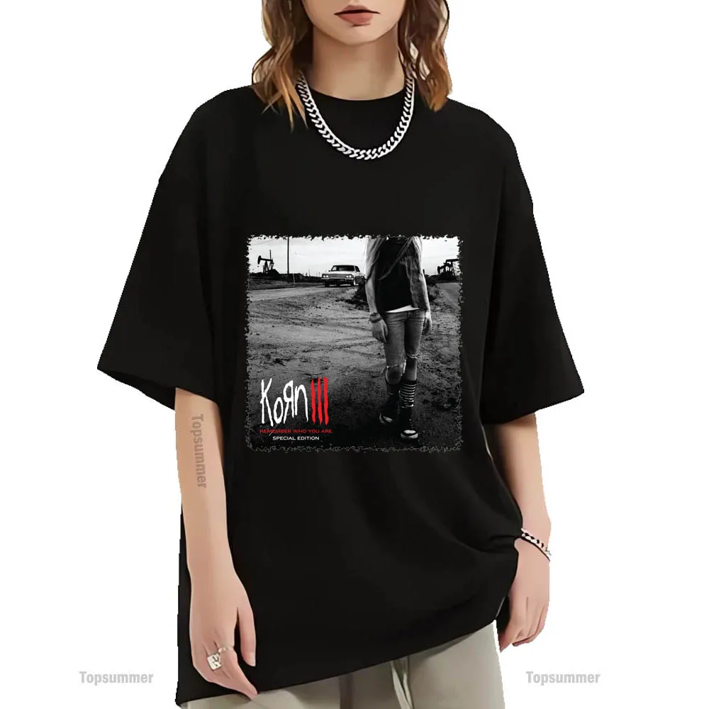Korn Iii: Ricorda Chi Sei Album T-Shirt Korn Tour T Shirt Uomo Pop Trend Street T-Shirt Donna Cotone Top