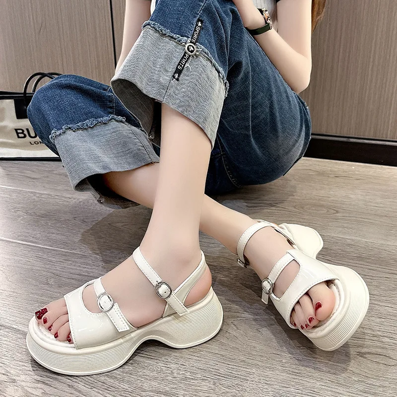 Women Comfortable Outdoor Sandals Casual Plus Size Slippers Round on Plus Size Wedge Shoes Sandalias Mujer