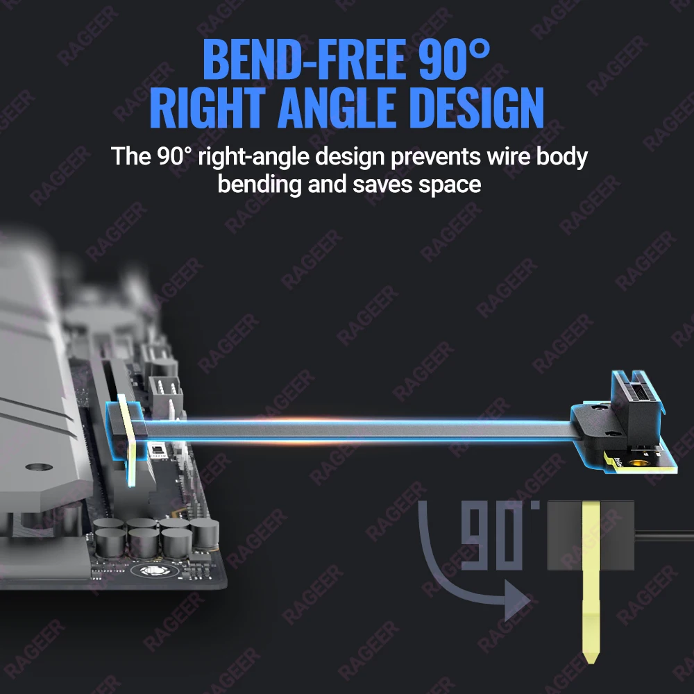 RAGEER Dual Right Angle PCIe Riser Cable