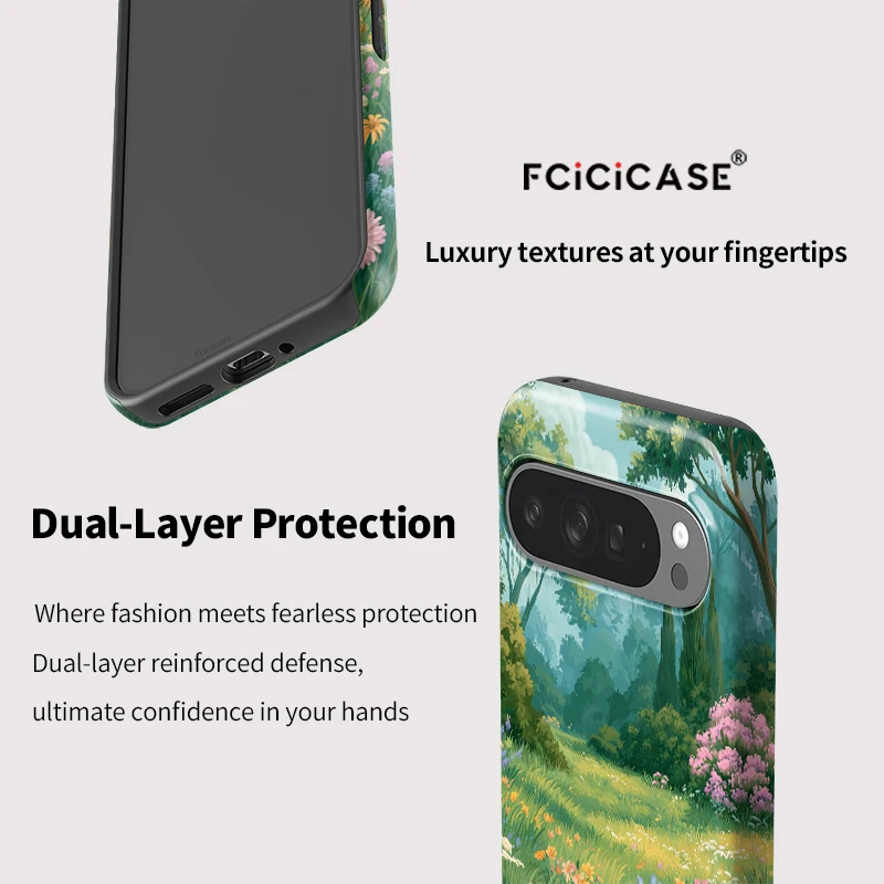 Floral Dual Layer Shockproof Phone Case with Enhanced Protection