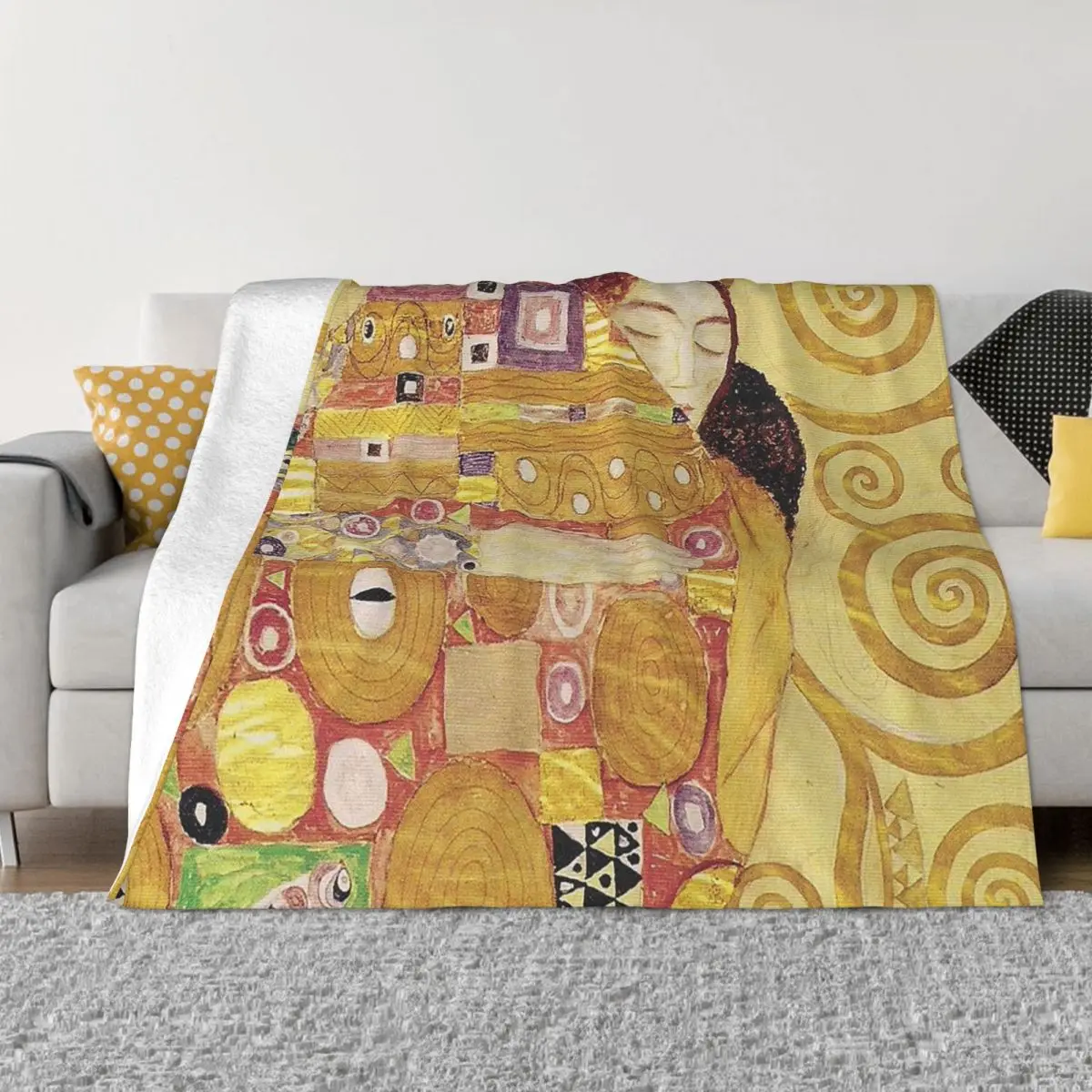 

Весенне-осеннее бархатное одеяло Gustav Klimt для женщин Freyas Art, портативное легкое тонкое покрывало для постельного белья, ковер для спальни