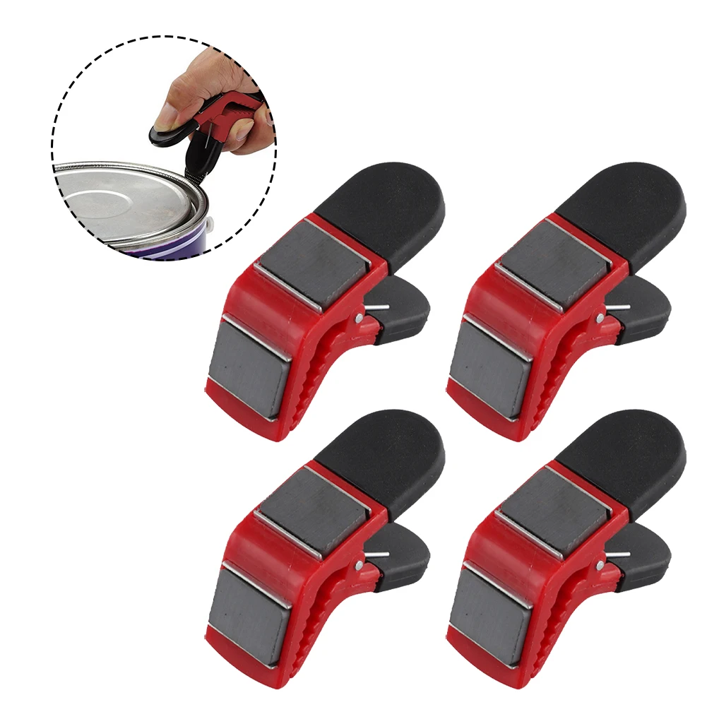Magnetic Paint Brush Holder Clips & Tin Opener Set for Home Improvement & Workshop Use