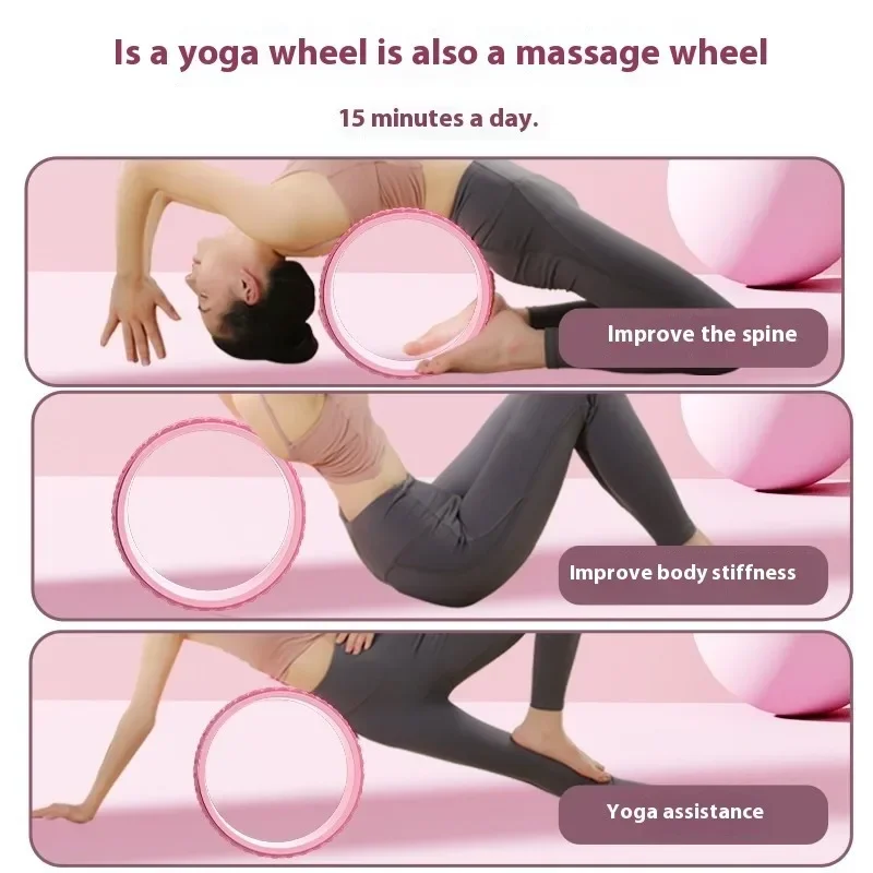 Yoga Wheel Back Stretcher Pilates Ring Reformer Fitness Accessories Hula Hoops Bodybuilding Sport Back Muscle Massage Roller