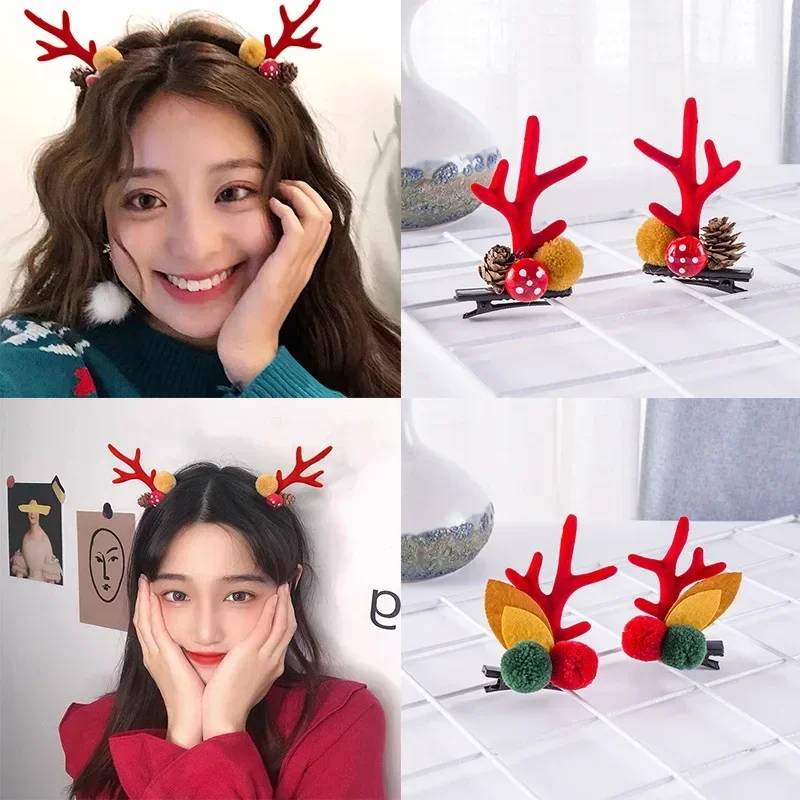Christmas Decorative Hair Clips Sell Cute Headwear Hair Clips Sequins Christmas Hats Small Hat Decorative Supplies