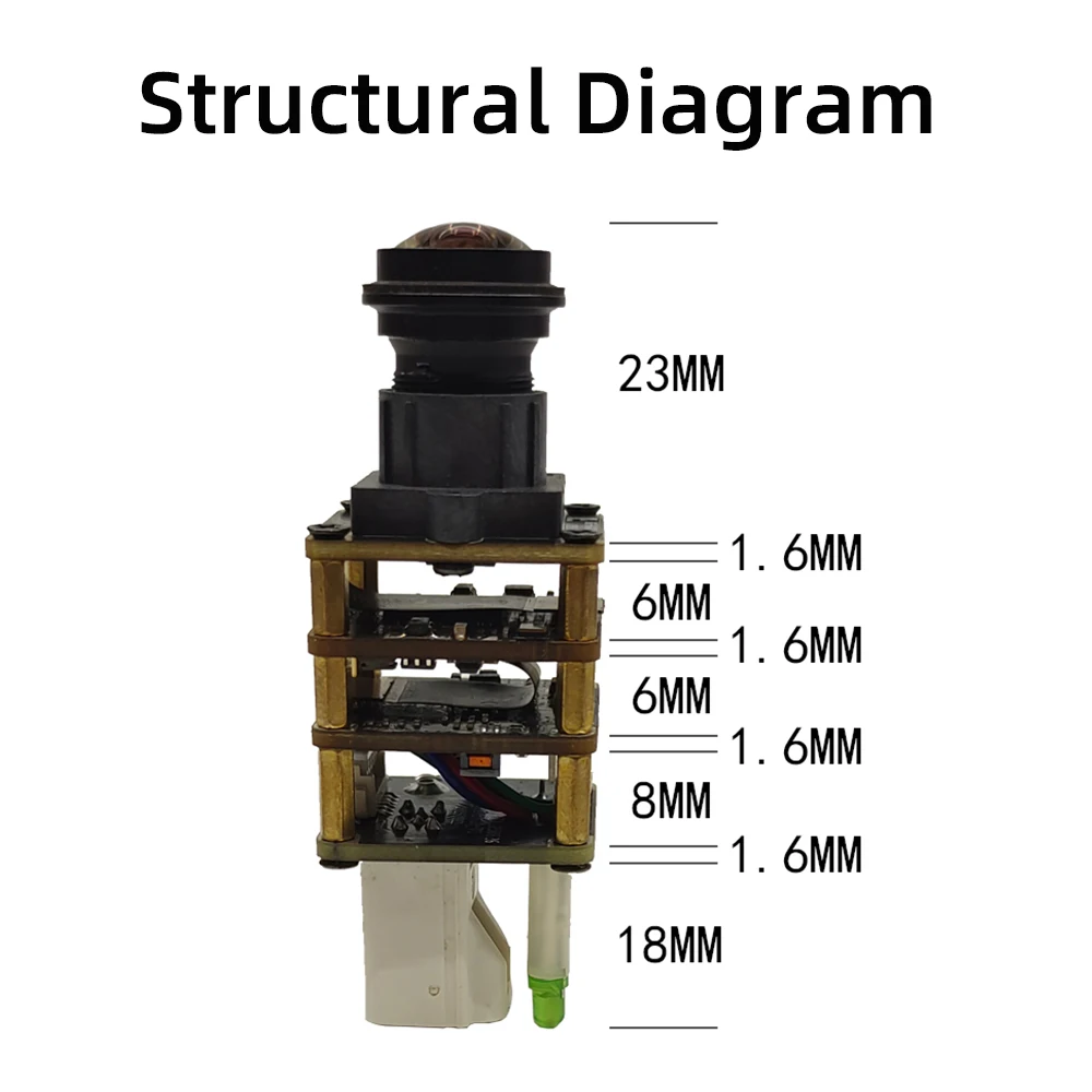 5MP HD 100 °   2880*1660 카메라 모듈 3.5mm/ H-MTD 인터페이스 네트워크 T1 자동차 카메라 컬러 모니터링 감시 0.001Lux