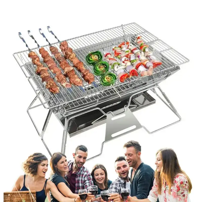 

Portable Camping Grill Stove Burner With Carrying Bag Camping Wood Stove For Outdoor Backpacking Hiking BBQ