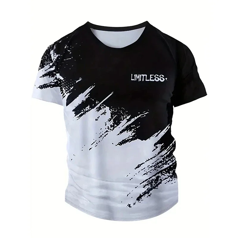 

2024 Summer Harajuku Short Sleeve 3D Simple T-shirt Oversized Street Loose Casual Pullover Men's Basic Fashion Men's Clothing