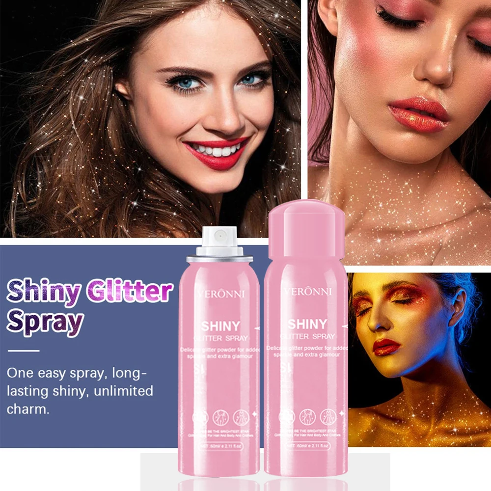 60ml Hair Body Glitter Spray Sparkly Shimmery Glow Face Highlighter