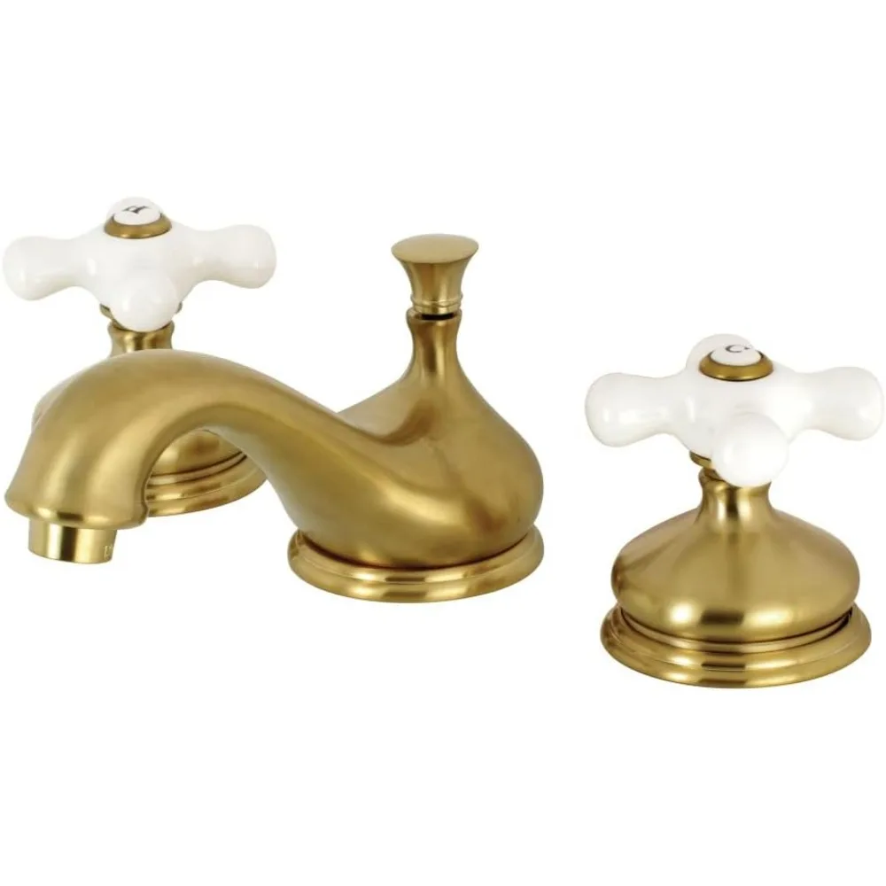

Kingston Brass KS1167PX 8 in. Widespread Bathroom Faucet, Brushed Brass,Basin Faucets,Bathroom Faucets
