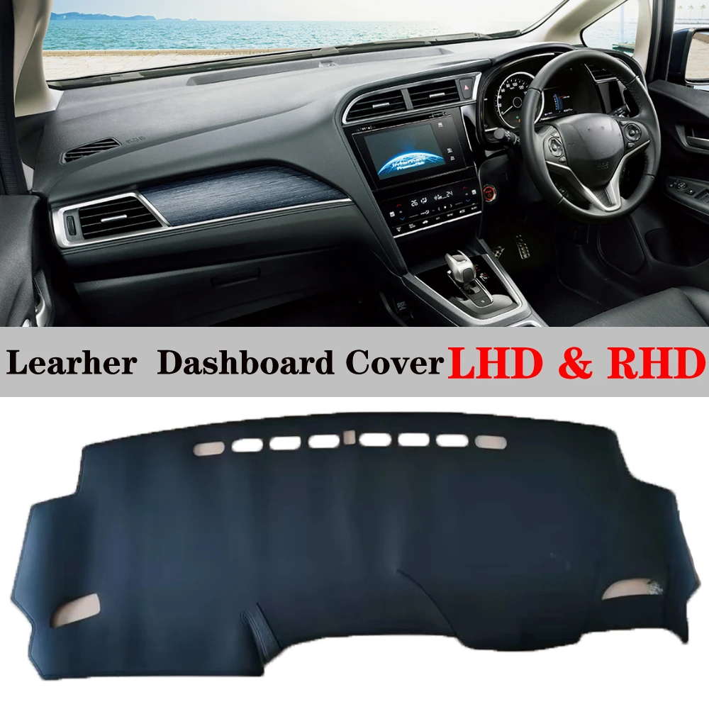 Dashboard Dash Mat Cover Leather Pad Sunshade Anti-UV Car Carpet Car Accessories For Honda Fit Shuttle Wagon Gk8 2014 2015-