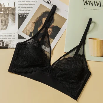 Reggiseni in pizzo per donna Reggiseno push up Intimo a V profondo Reggiseno senza fili Coppa AB Beauty Back Bralette 3/4 Cup Lingerie sottile sexy
