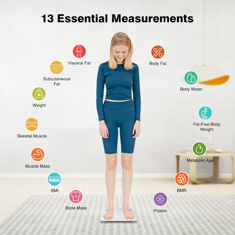 INSMART Digital Smart Scales Body Fat Scale Bluetooth-compatible Wireless Bathroom Weight Scale LCD Display Composition Analyzer