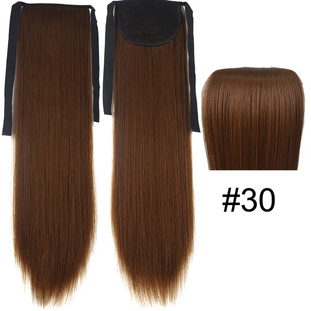 TOPREETY Synthetic Fiber Heat Resistant Straight Ribbon Ponytail Extensions 1006 30