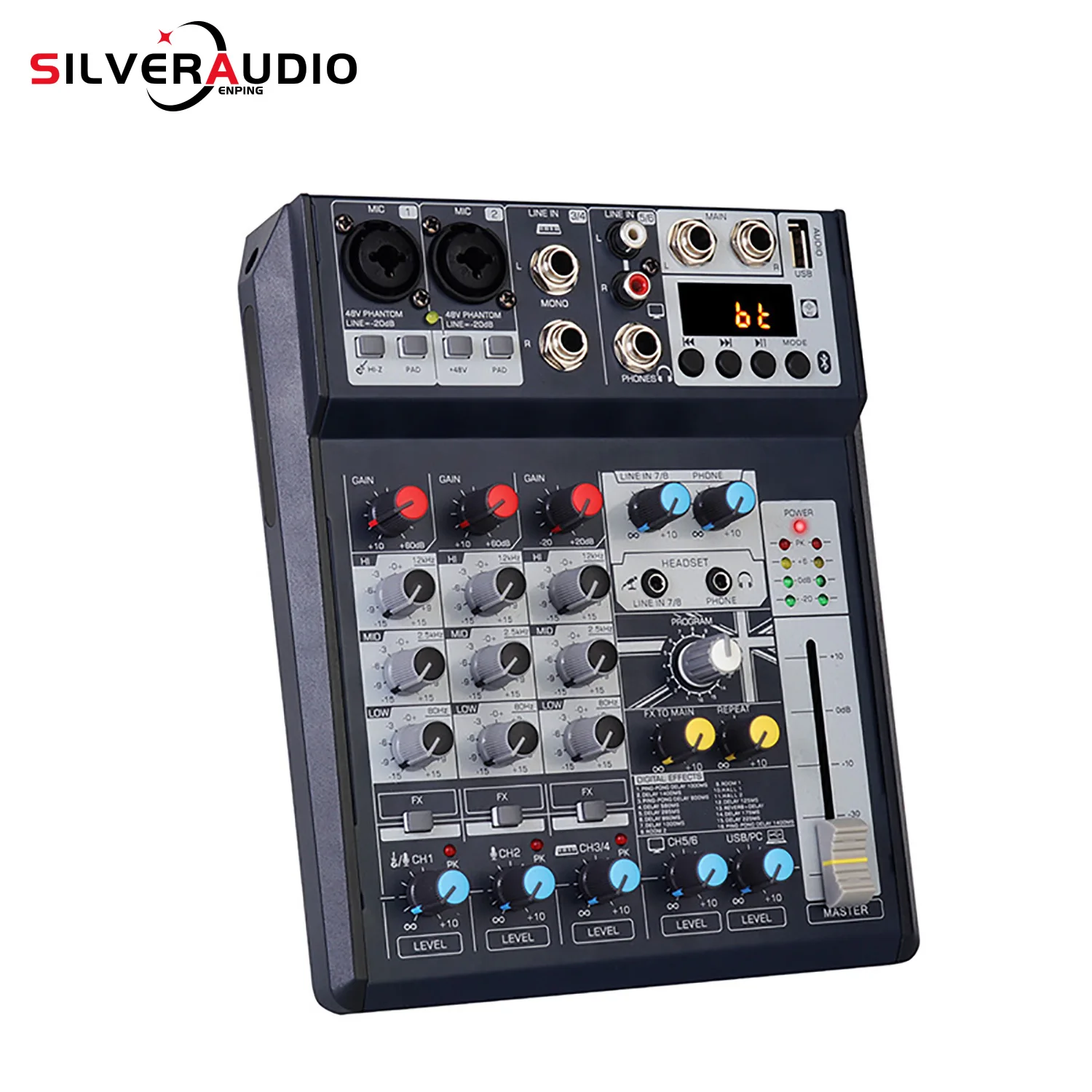 

GAX-FX8 Mini 8-channel mixer with built-in 16 kinds of 24BIT DSP digital audio effects for computer live streaming