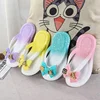 2024 Summer Baby Girls Slippers Children PVC Cartoon Bow Bear Print Flips Flops Beachwear Outdoor Non-slip Kids Shoes Size 24-35 3