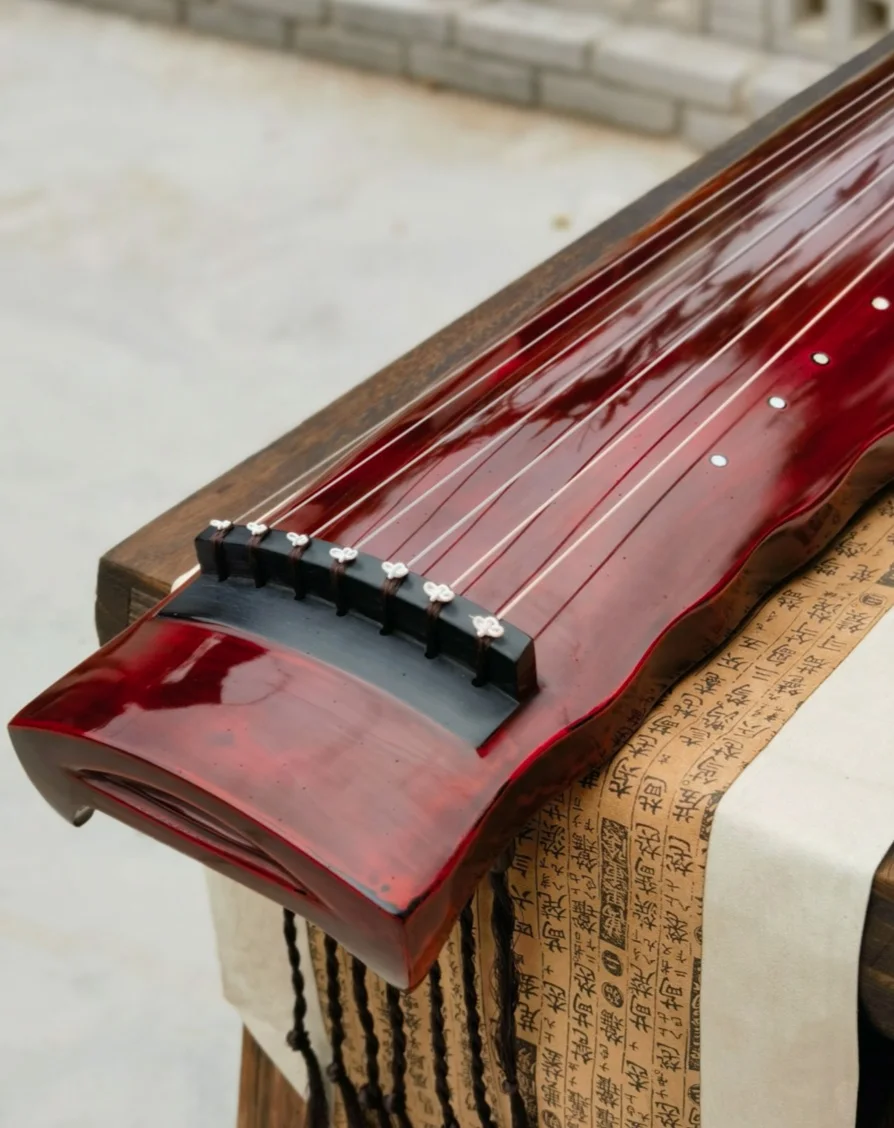 Guqin Sunset style cinnabar Professional style Chinese string instruments