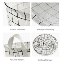 Round Dirty Clothes Basket Portable Fabric Laundry Hamper Foldable Waterproof Dustproof Multifunctional Storage Bucket Sundries 5