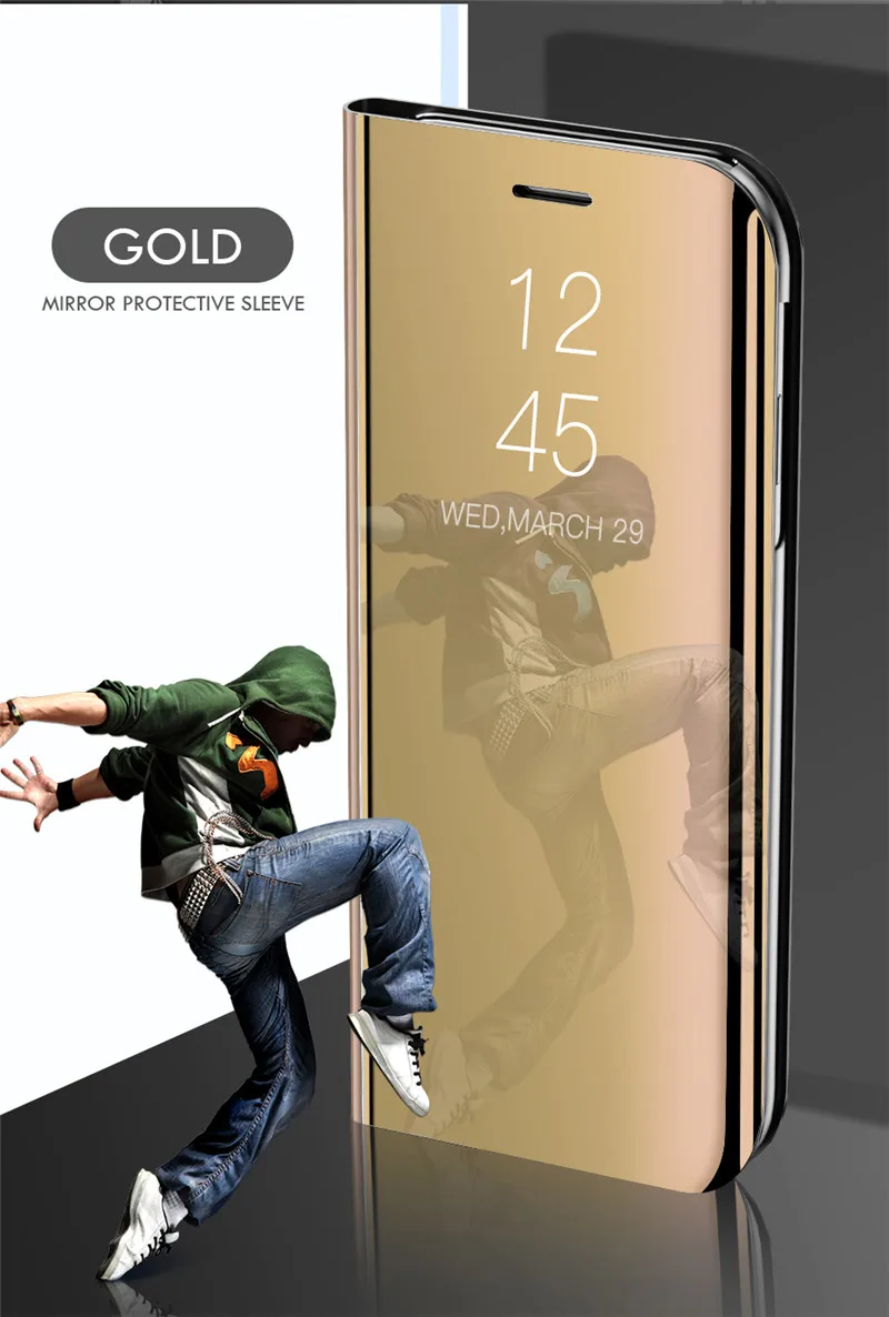 Fashion Smart Mirror Flip Case For Xiaomi Redmi Note 11 10 9 9s 11 Poco X3 8 8T 10s 11T Pro Max 9A 9C Mi 9T 10T Lite Cas_voghion.com