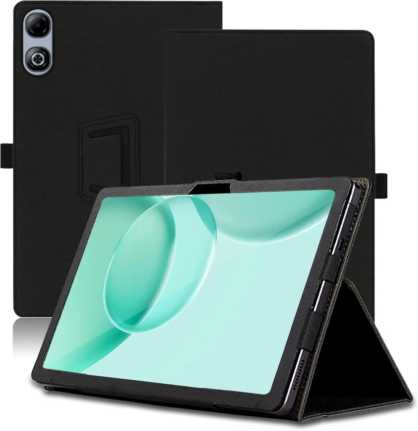 Premium PU Leather Tablet Cover with Stylus Pen Loop Holder, Handheld