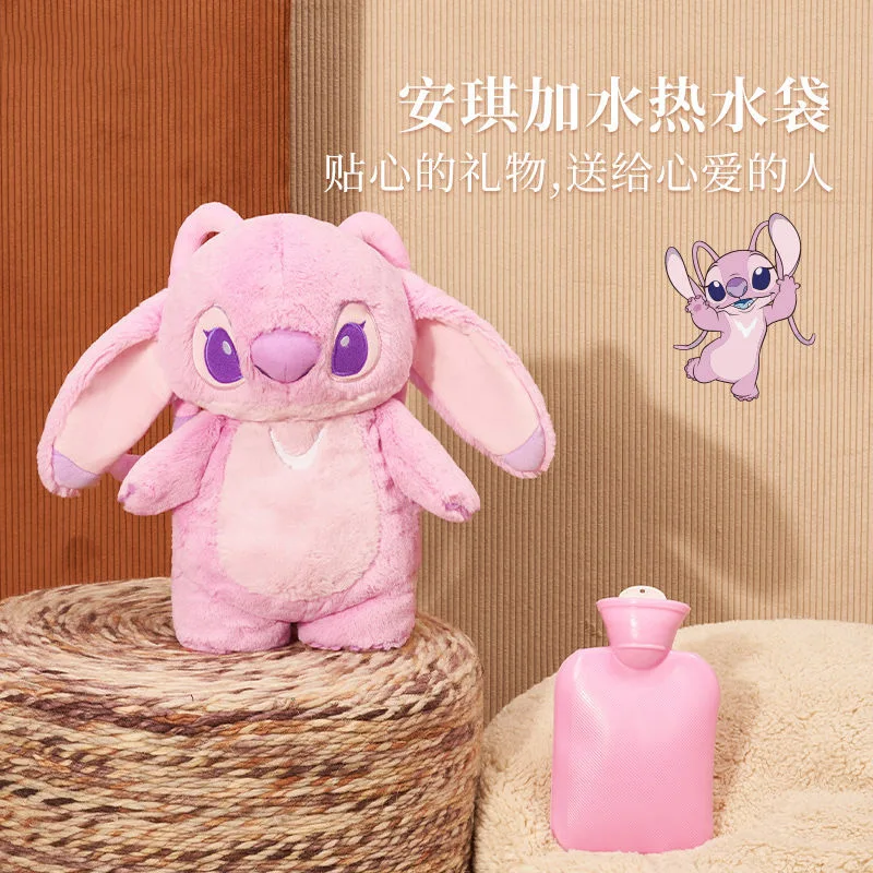 Disney Anime Lilo & Stitch Angel Winter Large Plush Hot Water Bottle Lotso Women'S Home Water Filling Hand Warmer Christmas Gift plush toys