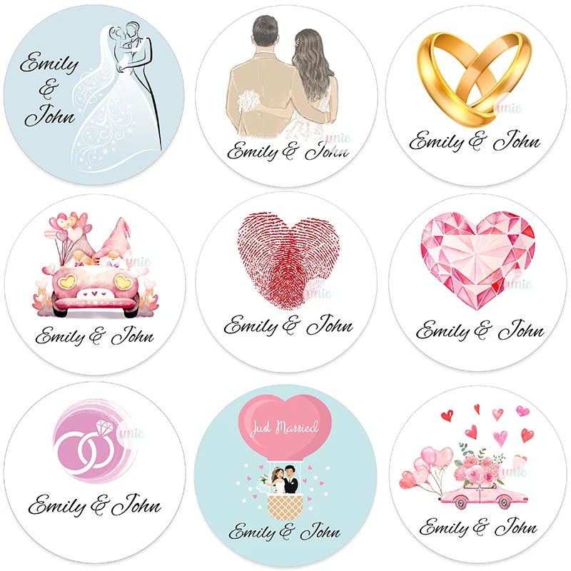 Etichette personalizzate per adesivi per matrimoni personalizzate qualsiasi  testo personalizzato matrimonio anniversario di san valentino fidanzamento