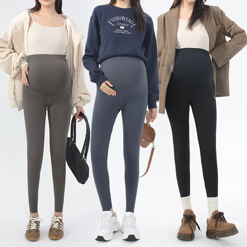 Autumn Maternity Stretched Leggings High Waist Pregnant Woman Yoga Pants Skinny Pregnancy Belly Pants Slim Hips Sports Trousers