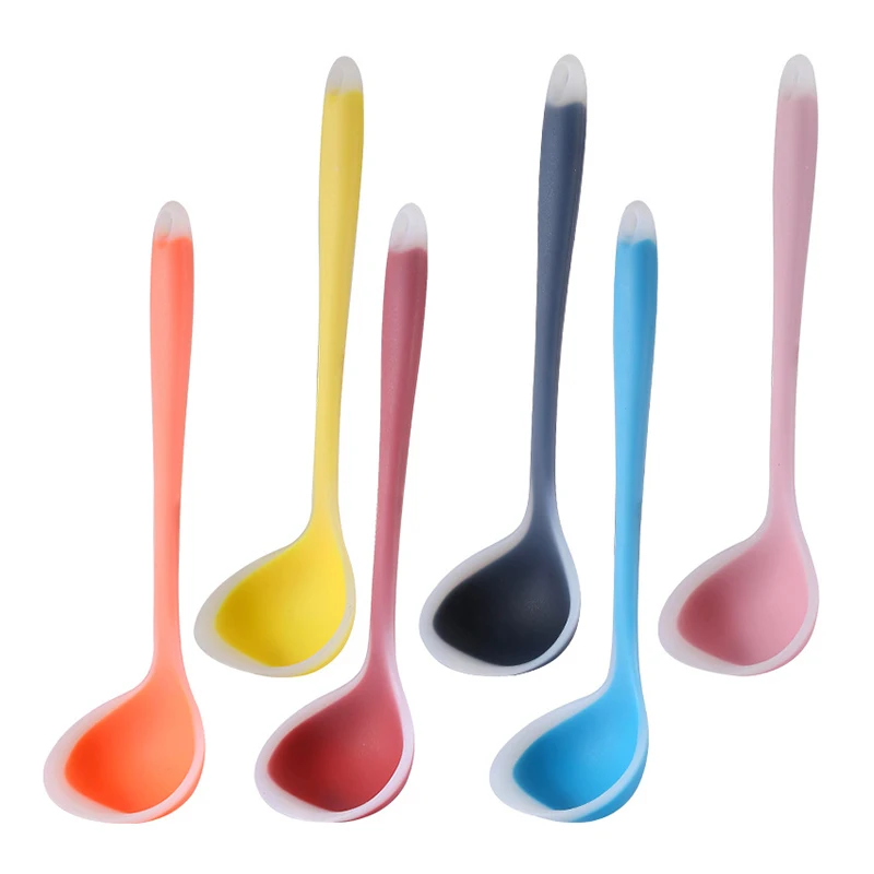1Pc Silicone Spoon Soup Ladle Long Handle Soup Spoon Kitchen Serving Silicone Ladle Cooking Utensils Kitchen Accessories