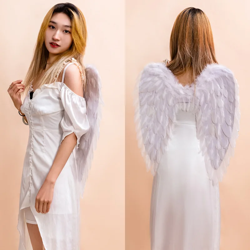 Women Girl Angel Feather Wing Holiday Party Props Scene Layout Catwalk Halloween Birthday Wall Decoration Wedding Festival