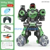 Multiplayer Battle 360° Rotate Remote Control Robot 2.4G 4WD 6 Life Infrared Induction Light Music Water Bomb RC Robot Kids Toy 6