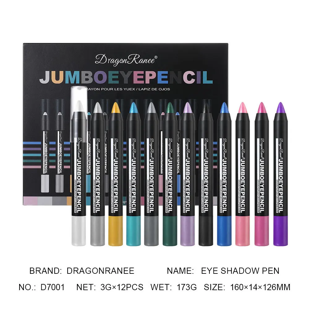 Eye Makeup Set Makeup Kit Eyeshadow Palette 12Pcs Highlighter Eyeshadow Pencil Set Waterproof Glitter Eye Shadow Lying Silkworm Makeup Pigment Cosmetics White Eyeliner Pen