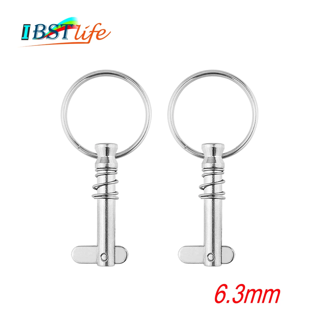 

2 pcs 6.3mm Stainless Steel 316 Quick Release Pin with ring for Boat Bimini Top Deck e hardware