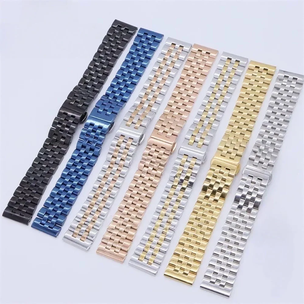 Premium Solid Stainless Steel Watch Band - Adjustable Width, Unisex Design