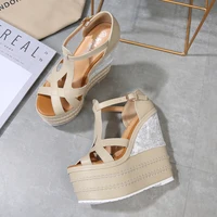 32-40 Sexy High Heel Wedge Sandals Small Size Platform Open Toe Bohemian Sandals Women Summer Shoes - Image 3